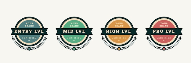 Vettore modello di badge con logo certificato digitale emblema di certificazione con concept design vintage vector