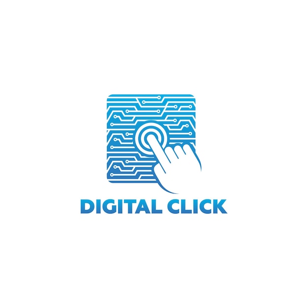 Digital click arrow and touch logo template design vector emblem design concept creative symbol