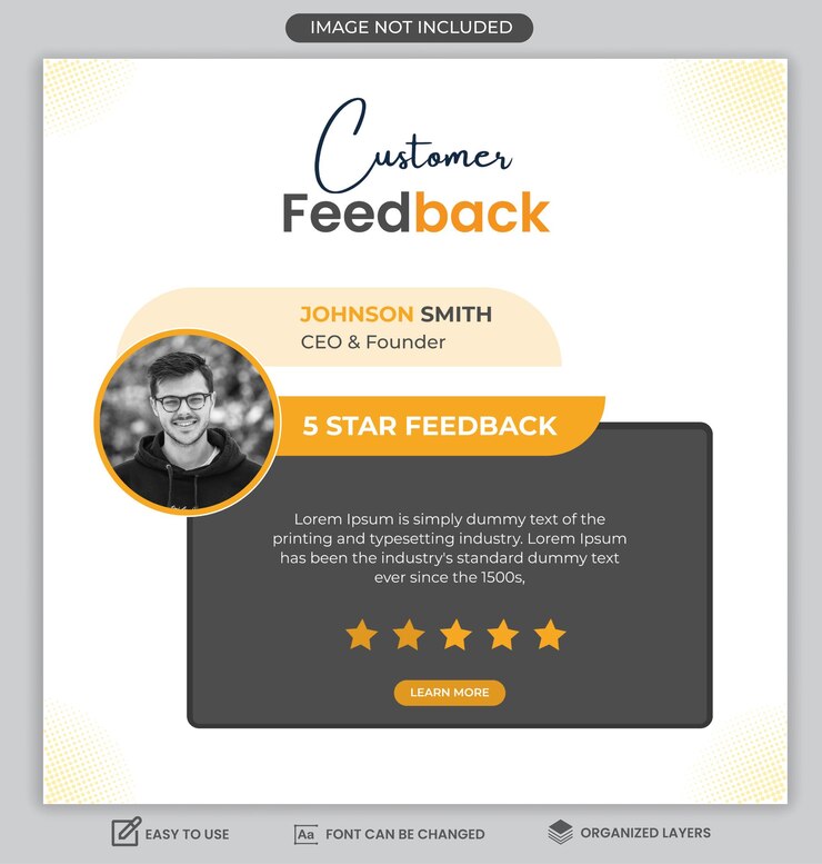 Digital client feedback template design