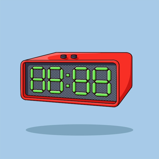 Vector digital clock cartoon vector illustration