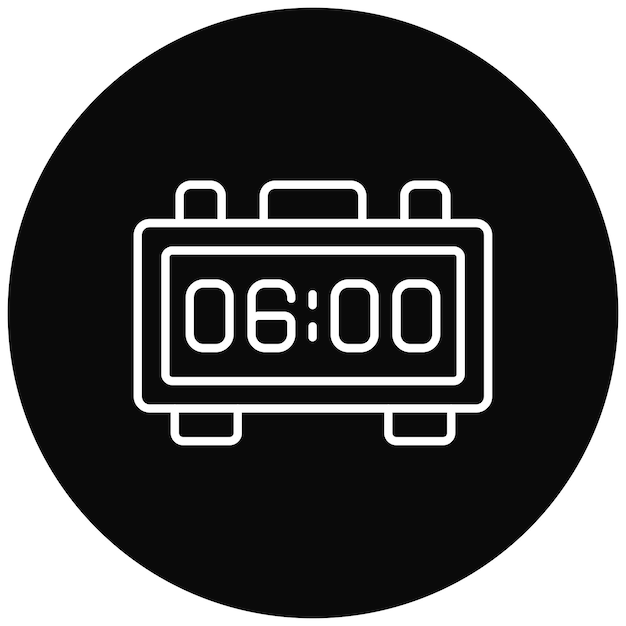 Векторное изображение значка цифровых часов может быть использовано для домашних товаров
