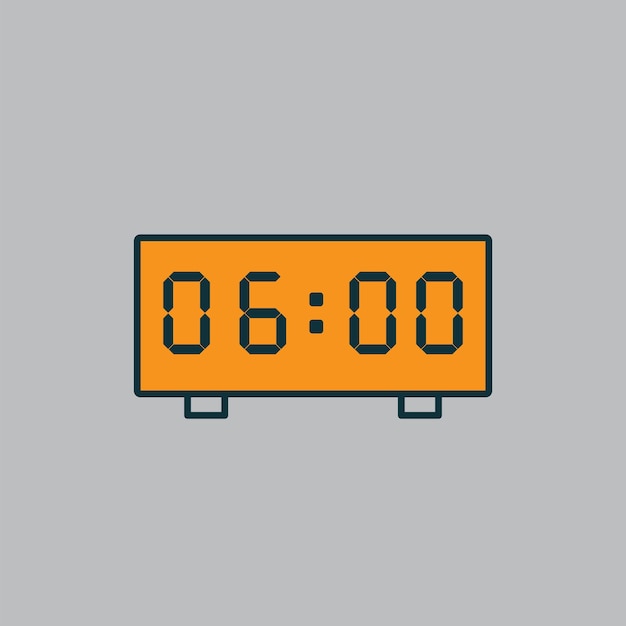 Digital clock icon vector logo design template