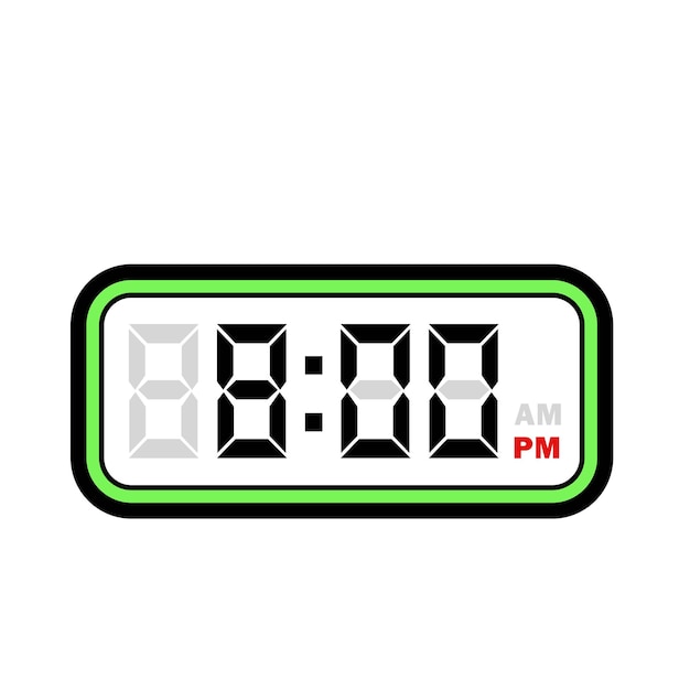 Vector digital clock show at