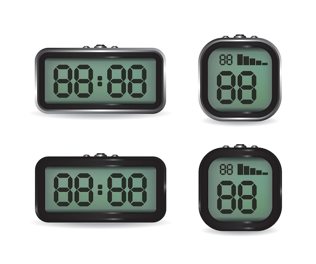 Digital clock and stopwatch illustration