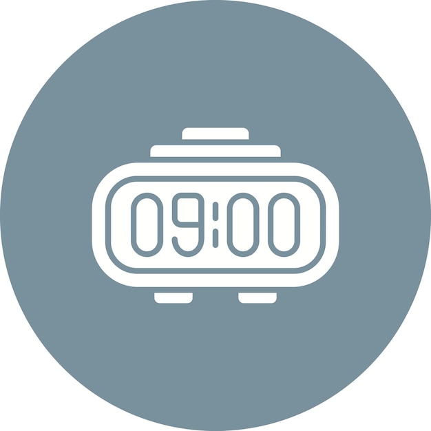 Digital Clock Vector Illustration Style