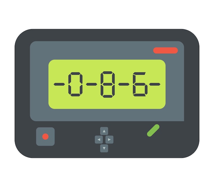 Vector digital clock with numbers