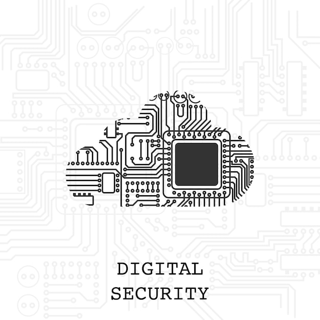 Digital cloud security wallpaper