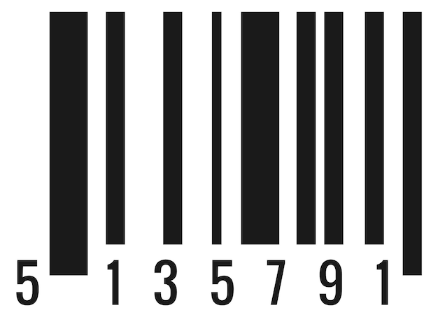 Vector digital code symbol barcode info black icon isolated on white background