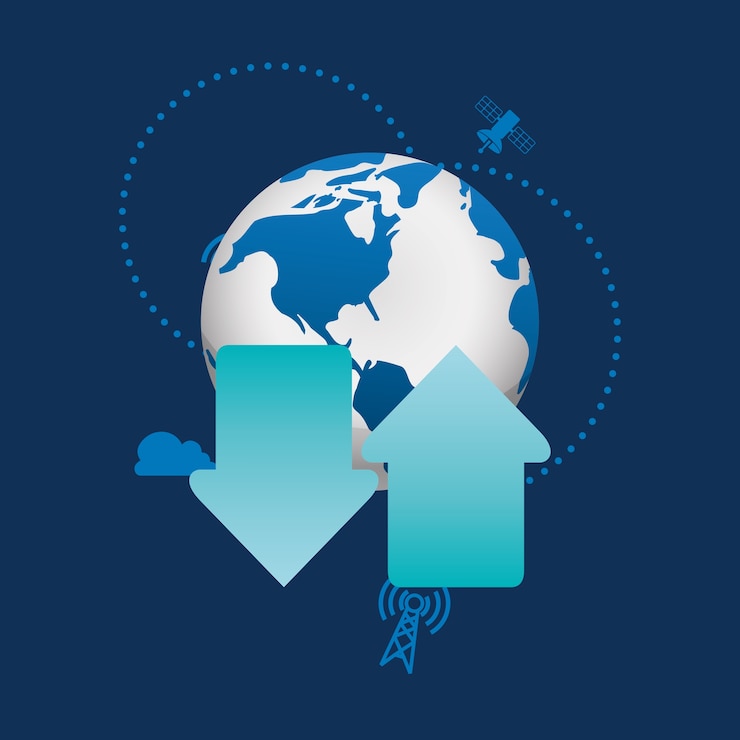 Vector digital communication technology icon 