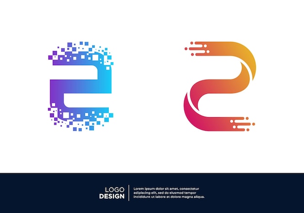 Digital connection letter Z logo design collection