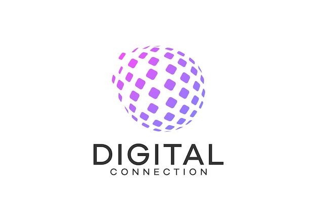 digital connection technology logo design templates