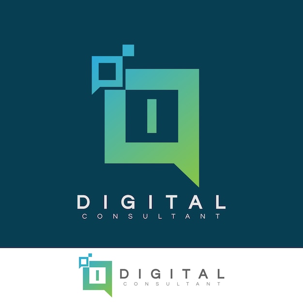 digital consultant initial Letter I Logo design