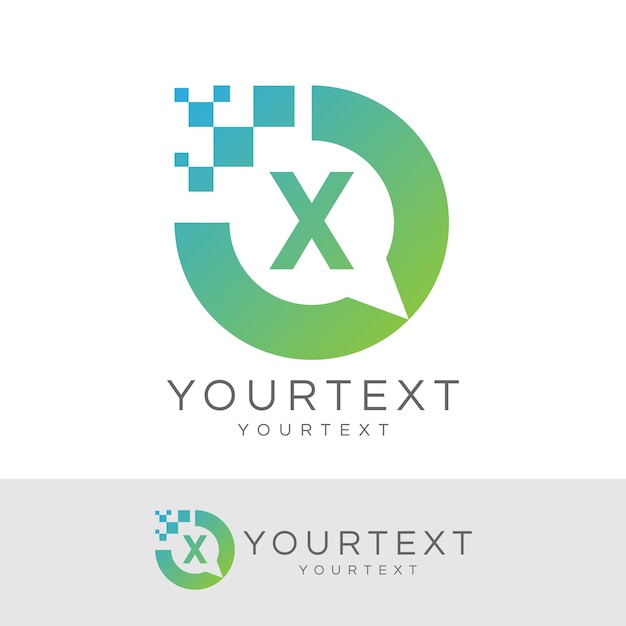 Consulente digitale iniziale letter x logo design