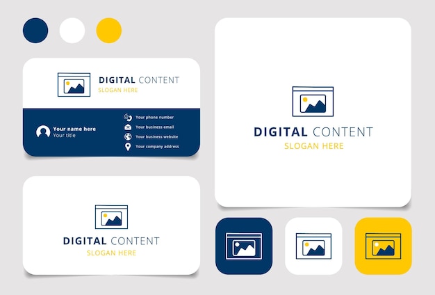 Digital content logo design with editable slogan branding