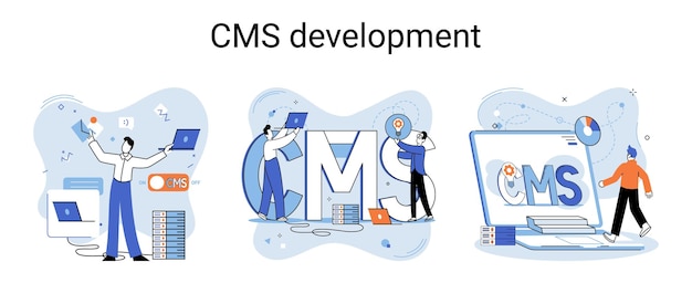 Digital content management system cms development software metaphor information system or computer program enable organize collaborative process of creating editing and managing soft in network