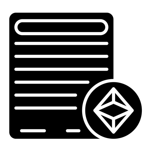 Vector digital contract glyph solid black illustration