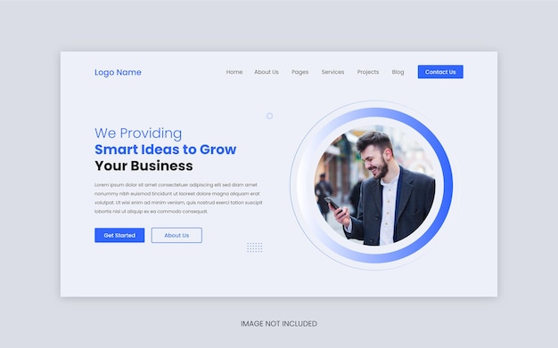 Digital corporate business website landing page ui template design