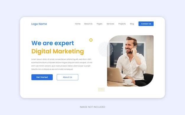 Digital corporate business website landing page ui template design