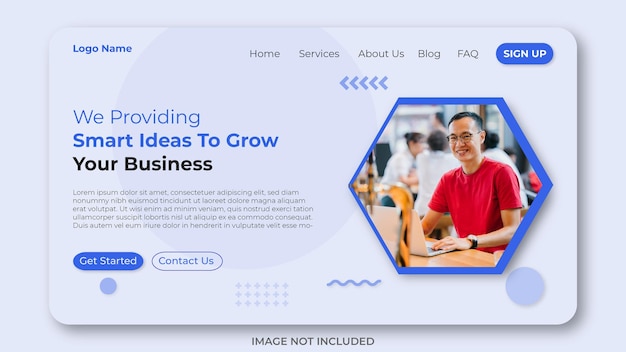 Digital corporate business website landing page ui template design