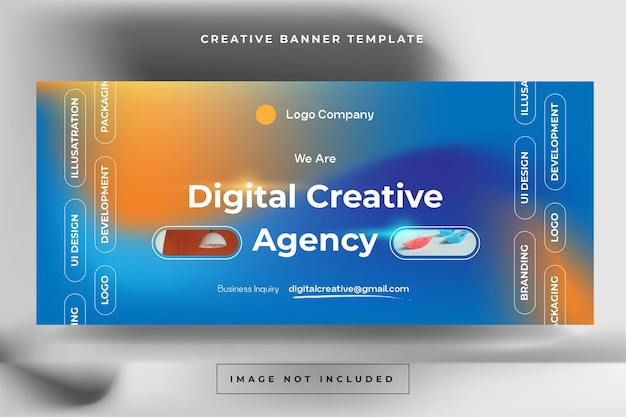 Digital creative agency concept banner design template