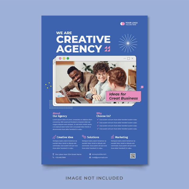 Vector digital creative agency flyer template