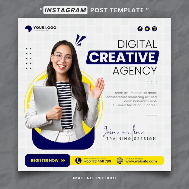 Vector digital creative agency social media post template