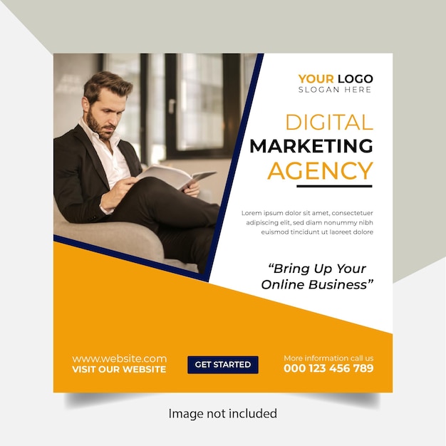 digital creative marketing business banner for social media post template