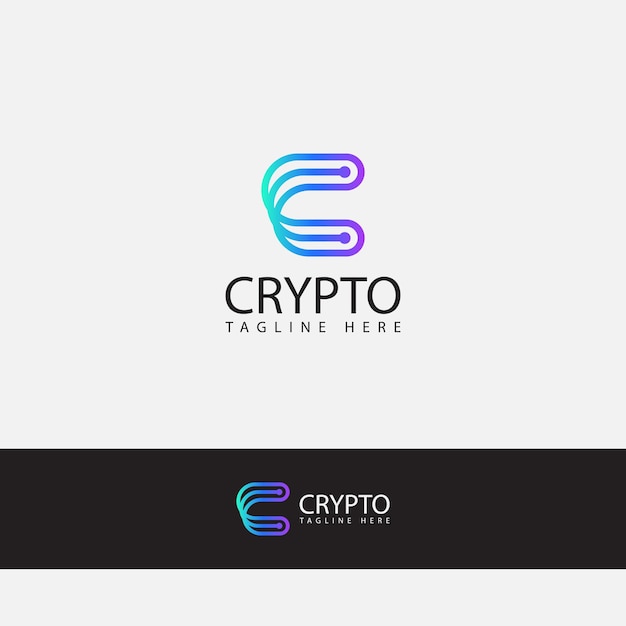 デジタル暗号通貨のロゴのテンプレート。イニシャル文字 C 暗号通貨のロゴのベクター アイコン。