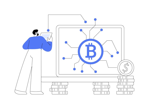 デジタル通貨の抽象的な概念のベクトル図