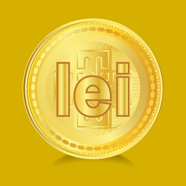 Vector digital currency symbol of romania romanian leu