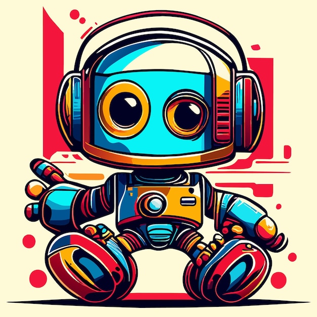 Digital daydreams little robot vector inspiring creations