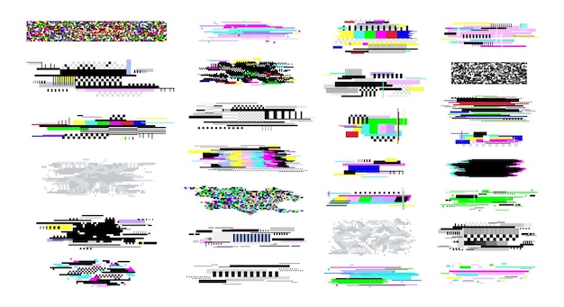 Premium Vector  Digital decay elements television glitch effects