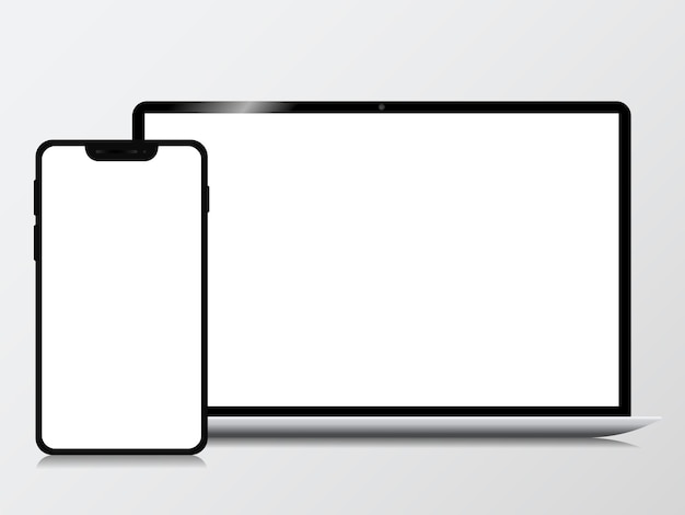 ベクトル 空の画面のデジタルデバイスモックアップ