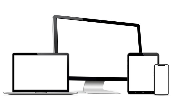Vector digital device screen mockup