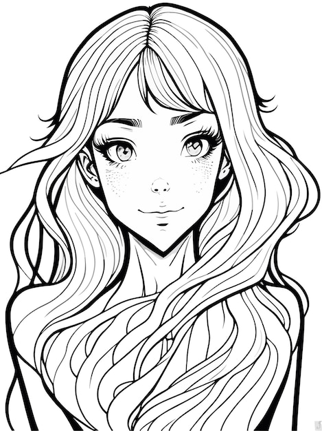 digital drawing sketch art of beautiful young woman illustration vector