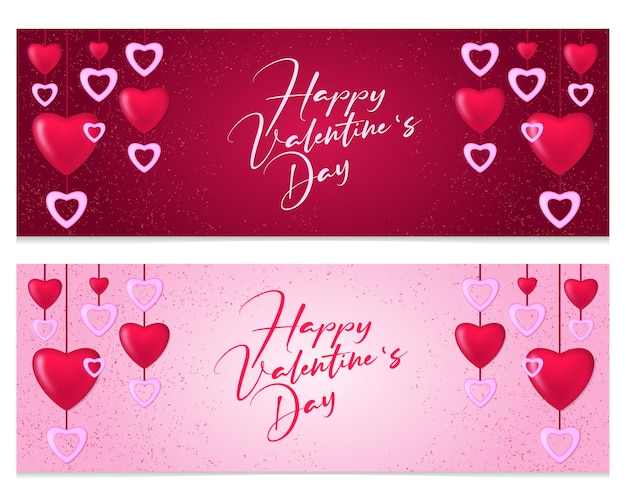 Digital drawing Valentine's Day banners