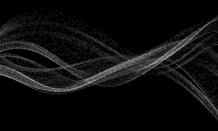 Vector digital dynamic wave from particles abstract wave flow
