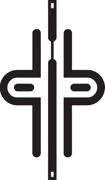 Вектор Цифровая динамика изящная черная икона с кибернетическим векторным логотипом технологическая трансцендентность шик
