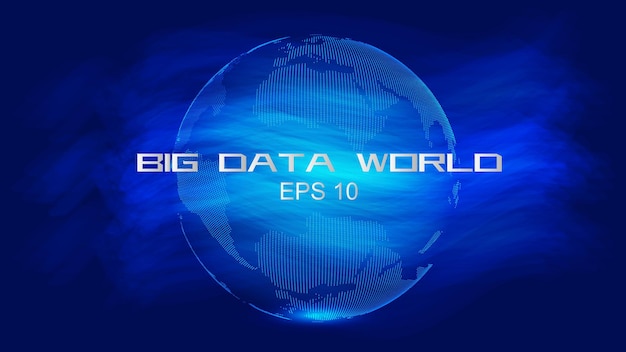 Digital Earth construeert de wereld netwerktechnologie big data vector achtergrond