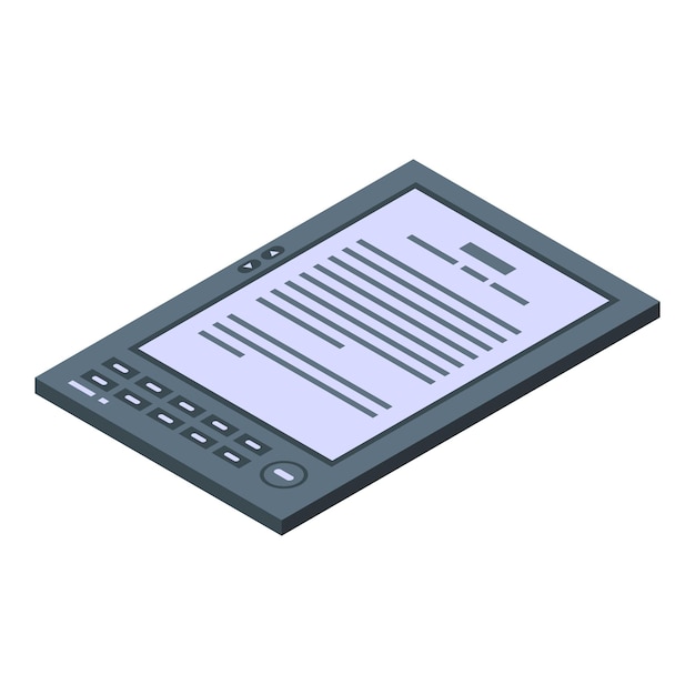 Icona ebook digitale isometrica dell'icona vettoriale ebook digitale per il web design isolato su sfondo bianco