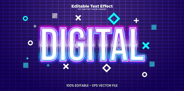 Digital editable text effect in modern trend style