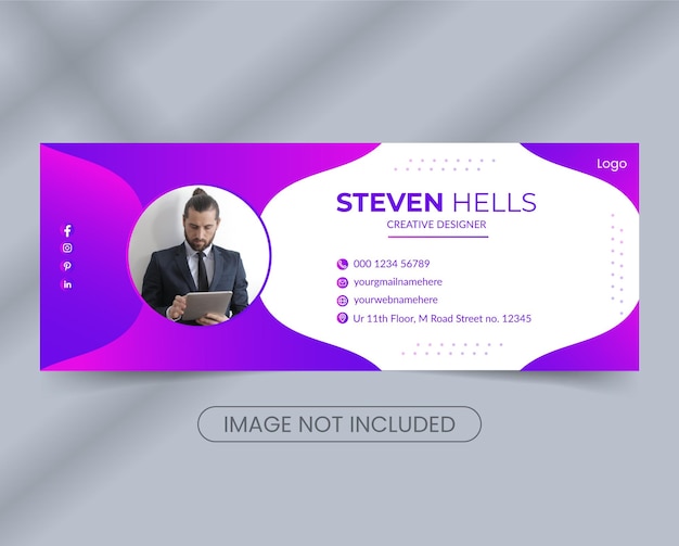 Vector digital email signature template social media cover or digital business card