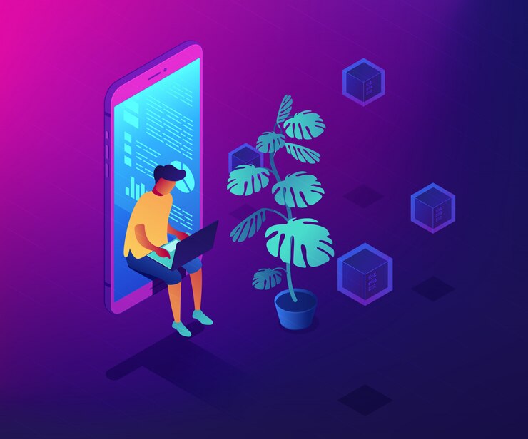 Vector digital era concept isometric illustration.