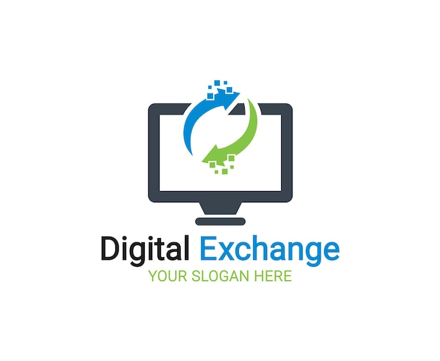 digital exchange logo currency exchange logo template