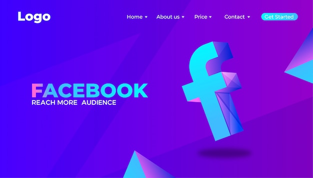 Vector digital facebook marketing landing page design