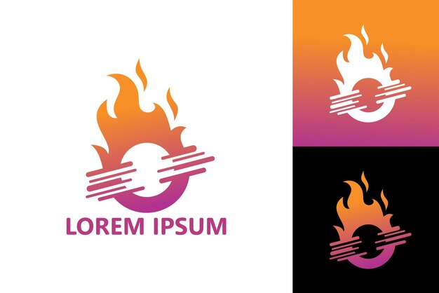 Digital fire logo template design vector