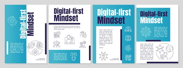 Digital first mindset blue brochure template