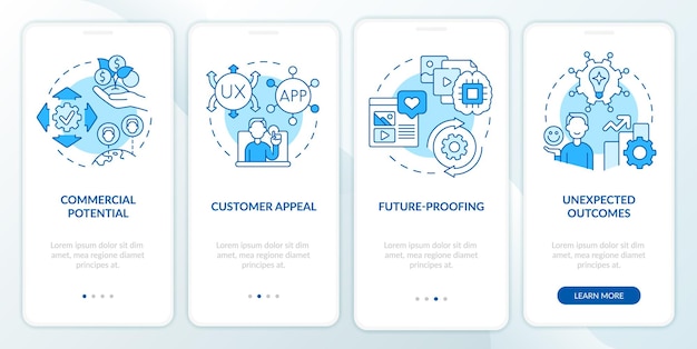 Digital first mindset importance blue onboarding mobile app screen