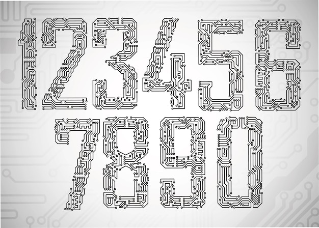 Digital font design vector