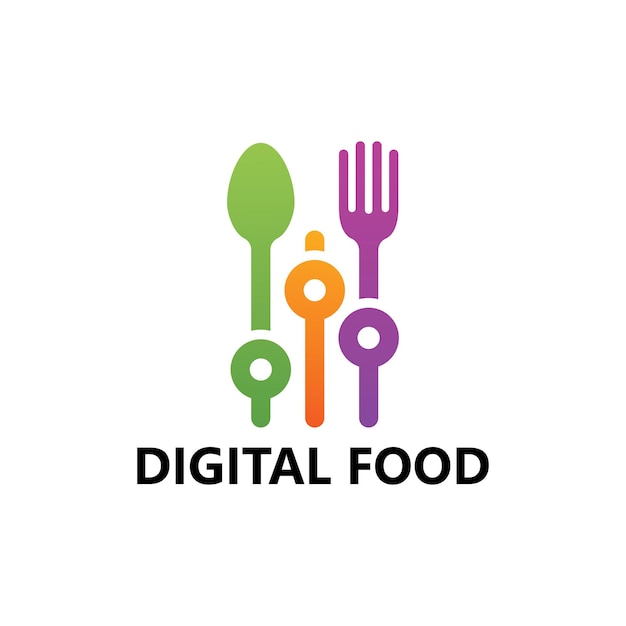 Digital food logo template design